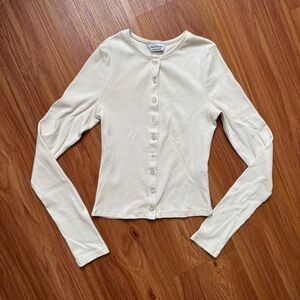 Miss Selfridge Cream Button-Down Shirt